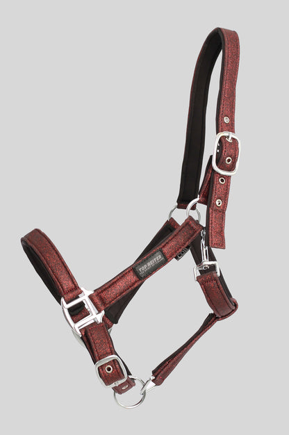 TopReiter Halfter-Set "GLITRANDI" mit Strick, burgunderrot