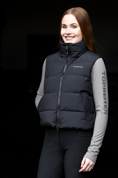 TopReiter Abel Cropped Daunen Weste | schwarz
