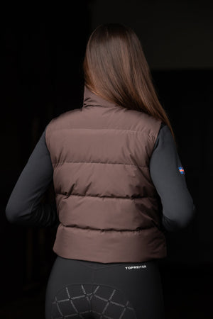 TopReiter Abel Cropped Daunen Weste | dunkelbraun